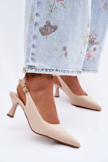  Sandalen mit hohen Absätzen Beige Delessa 2