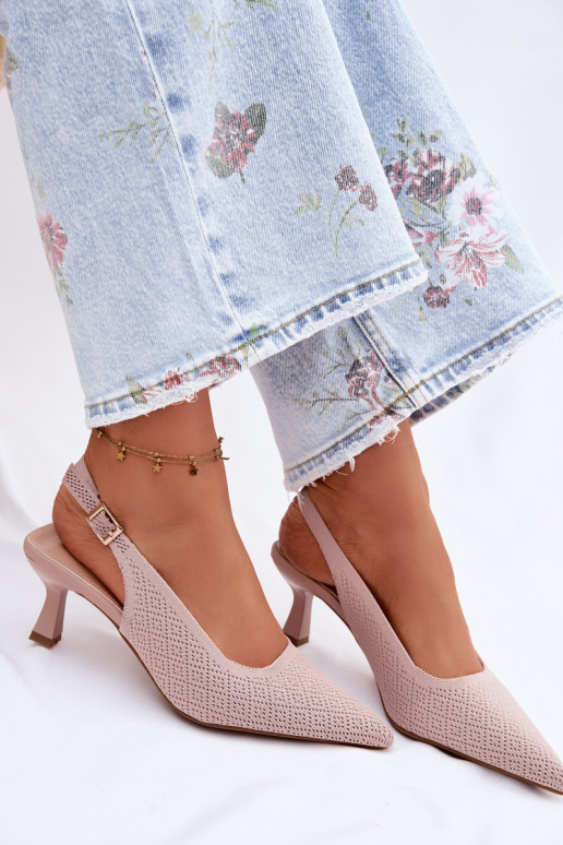  Sandalen mit hohen Absätzen pinke Farbe Delessa