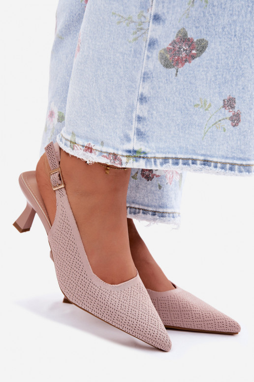  Sandalen mit hohen Absätzen pinke Farbe Delessa