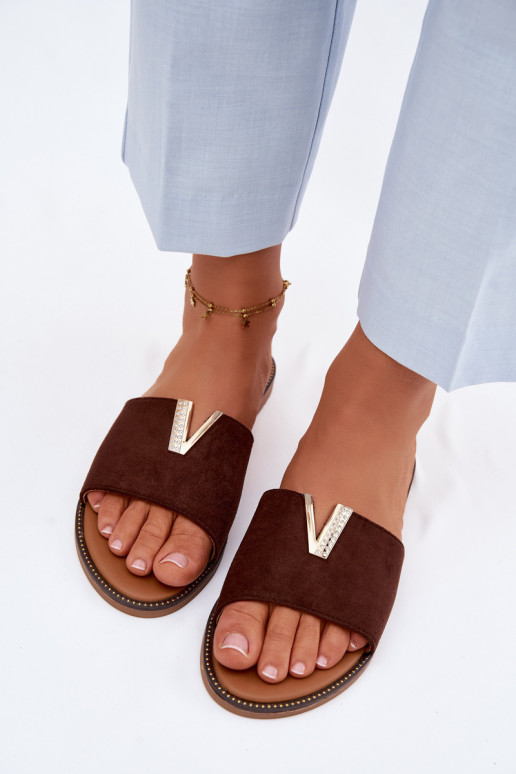 Hausschuhe FrauenZuohnung Mit Dekorationen Detalem V CzekoladoZue Nelmira