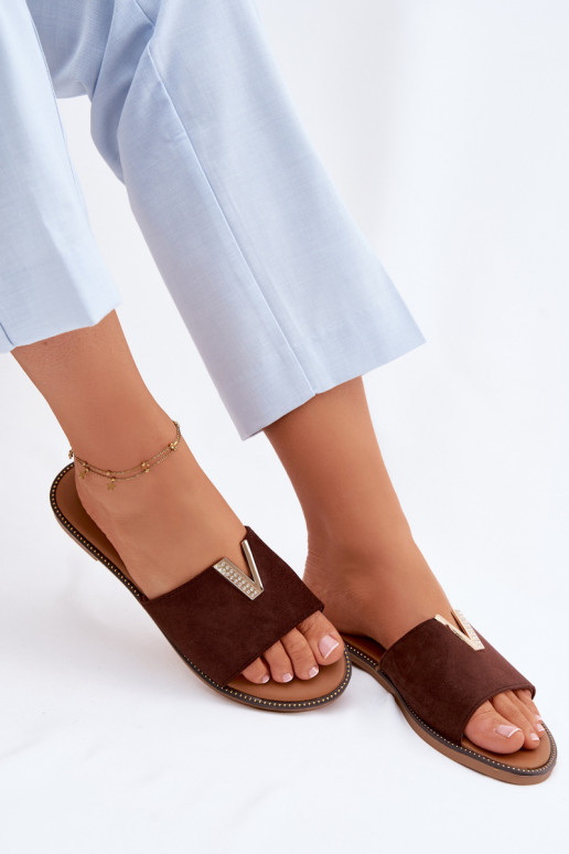 Hausschuhe FrauenZuohnung Mit Dekorationen Detalem V CzekoladoZue Nelmira