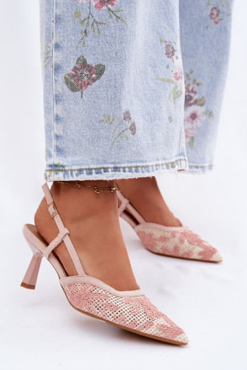 Hochhackige Sandalen mit Blumen in rosa Farbe Kelmira 2