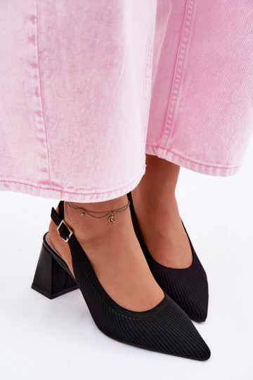 Schwarze Sandalen mit Absätzen Elissea
