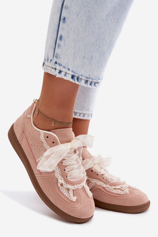 Rosa Damen-Sneaker mit Schnürsenkeln Ilrene