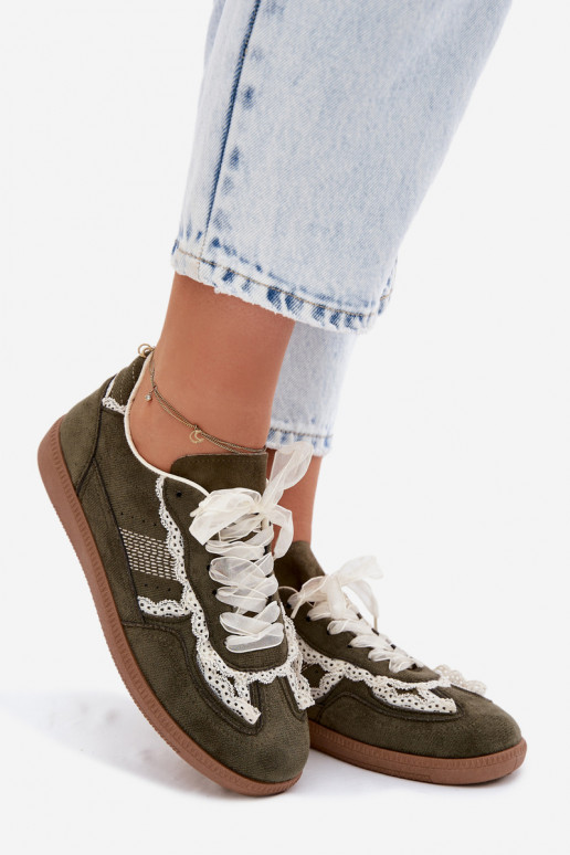 Grüne Damen-Sneaker mit Schnürsenkeln Ilrene