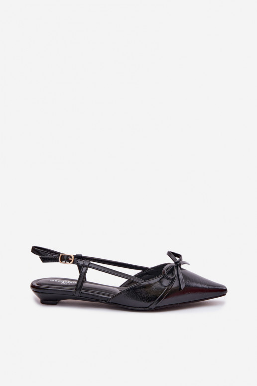 DamensandalenImitacji Skóry Auf niedrigem Absatz schZuarze Farbe Jelmera