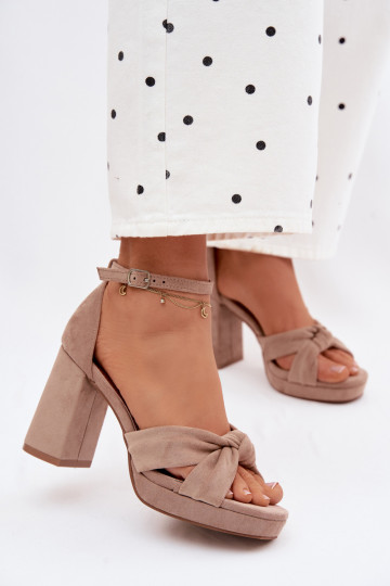 Damen-Sandalen mit hohen AbsätzenImitacji aus INildlederu Beige Rosetta 2