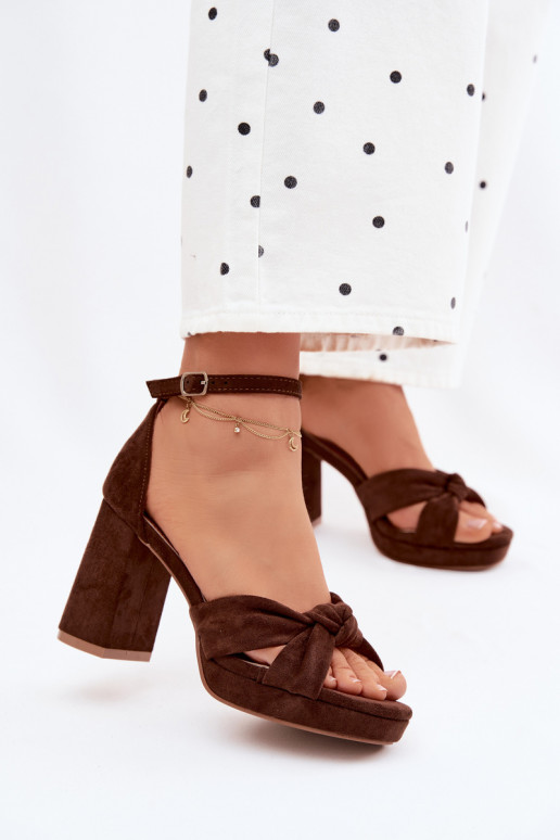 Damen-Sandalen mit hohen AbsätzenImitacji aus INildlederu CzekoladoZue Rosetta