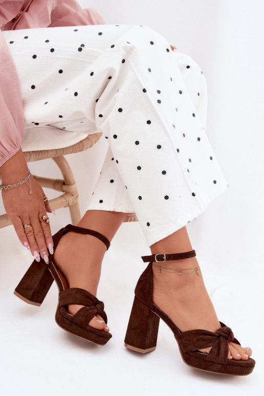 Damen-Sandalen mit hohen AbsätzenImitacji aus INildlederu CzekoladoZue Rosetta