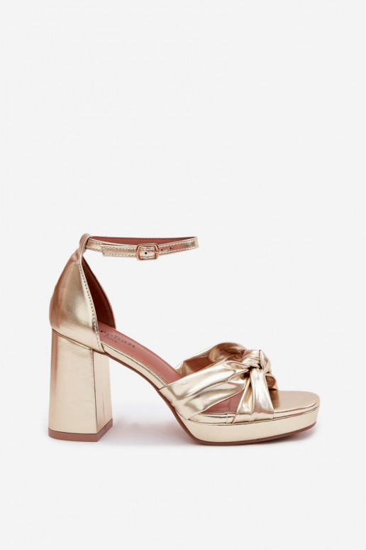 Damen-Sandalen mit hohen AbsätzenImitacji Skóry goldene Farbe Rosetta