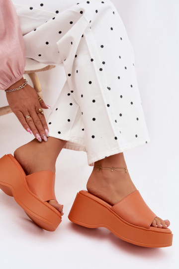 Damen orange Plattformslipper Virelia