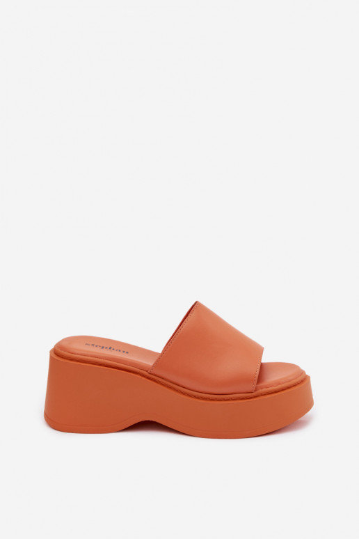 Damen orange Plattformslipper Virelia