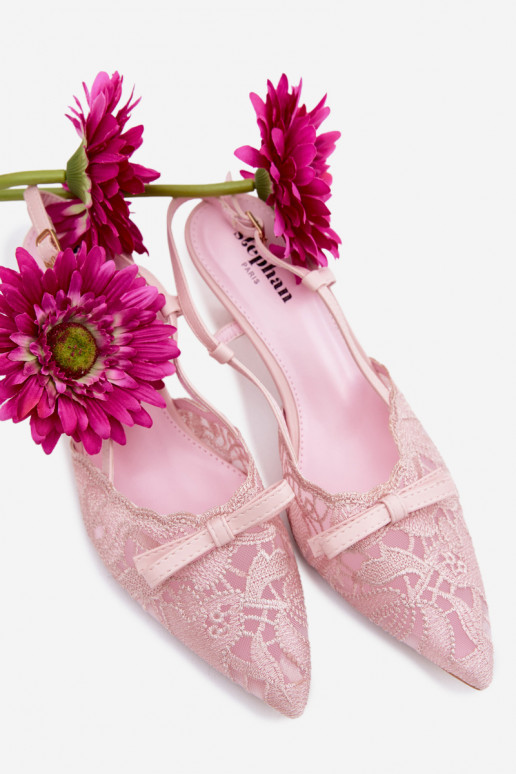 Schnürsandalen Feminin Ermöglicht obcasie mit Bändern pinke Farbe Es mussribelle