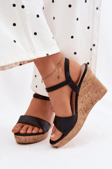 Damen schwarze Plattformsandalen Clarabella 2