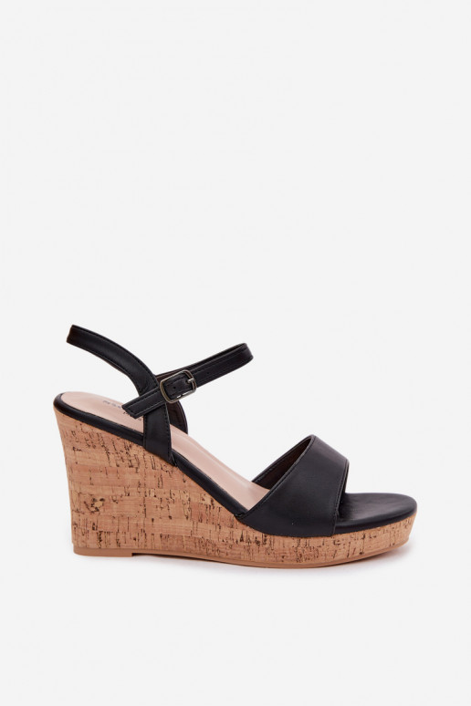Damen schwarze Plattformsandalen Clarabella