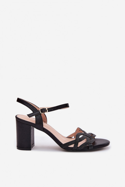 Damen schwarze High Heels Sandalen Antonella