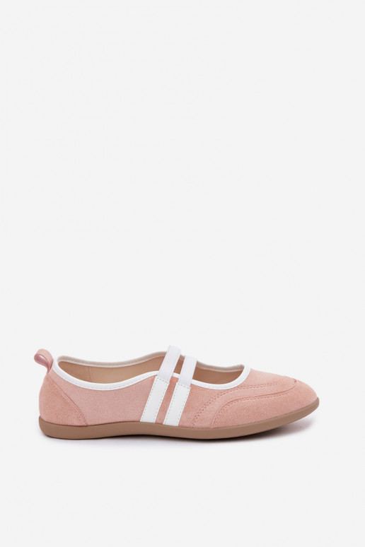 Rosa sportliche Ballerinas mit elastischen Riemen Donatella