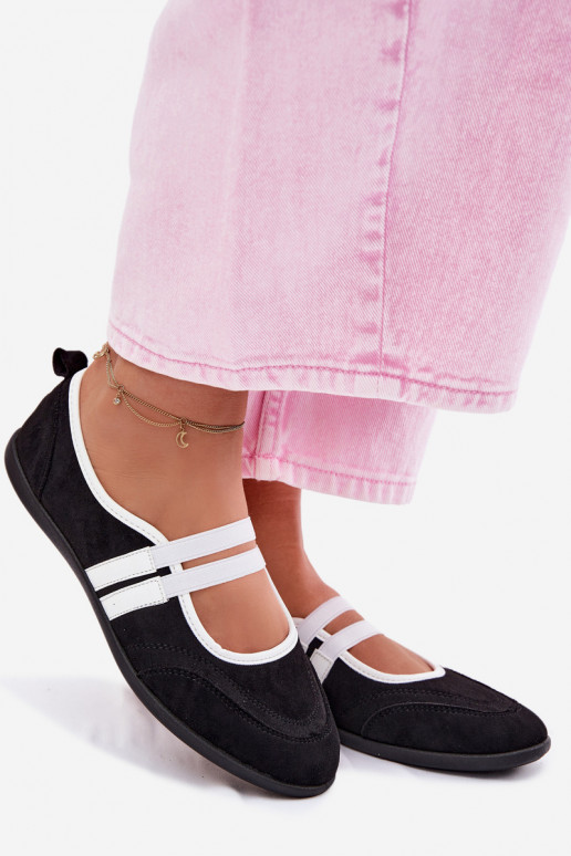 Ballerinas Sportlicher StilElastycznymi Paskami schZuarze Farbe Donatella