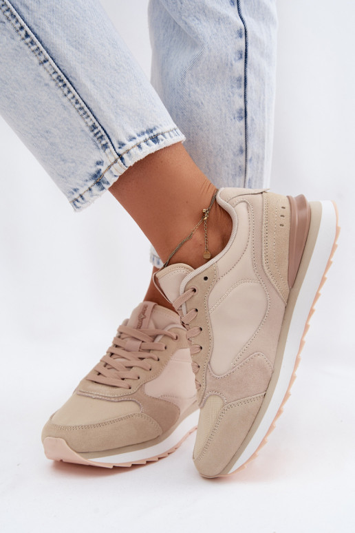 Sandfarbene Damen-Sneaker aus Wildleder McArthur MA2512IN
