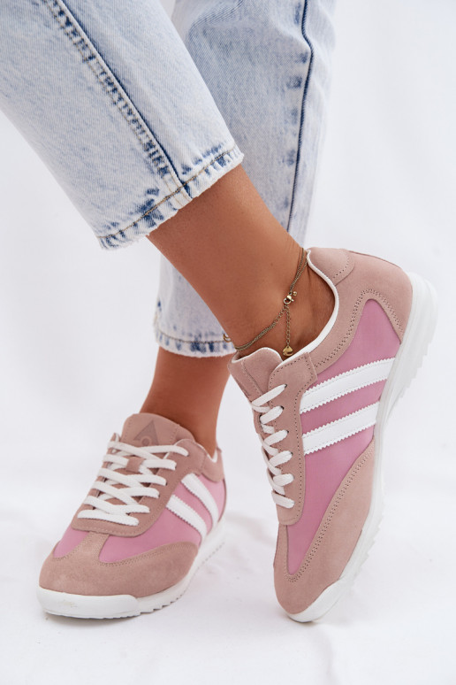aus INildleder Sneakers Stilvollllschuhe Turnschuhe Feminin McArthur MA258IN pinke Farbe