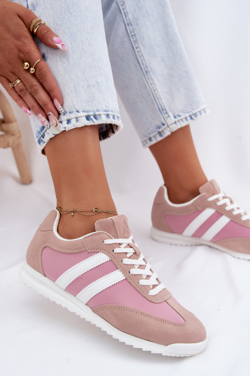 aus INildleder Sneakers Stilvollllschuhe Turnschuhe Feminin McArthur MA258IN pinke Farbe