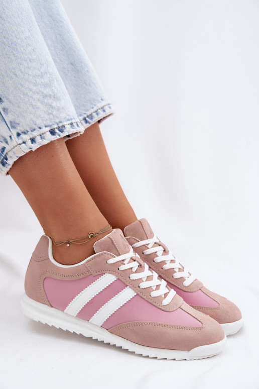 aus INildleder Sneakers Stilvollllschuhe Turnschuhe Feminin McArthur MA258IN pinke Farbe