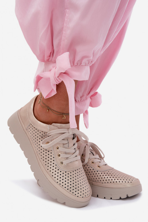 Haut mit durchbrochenen Elementen Schuhe Feminin Vinceza 79629 goldene Farbe