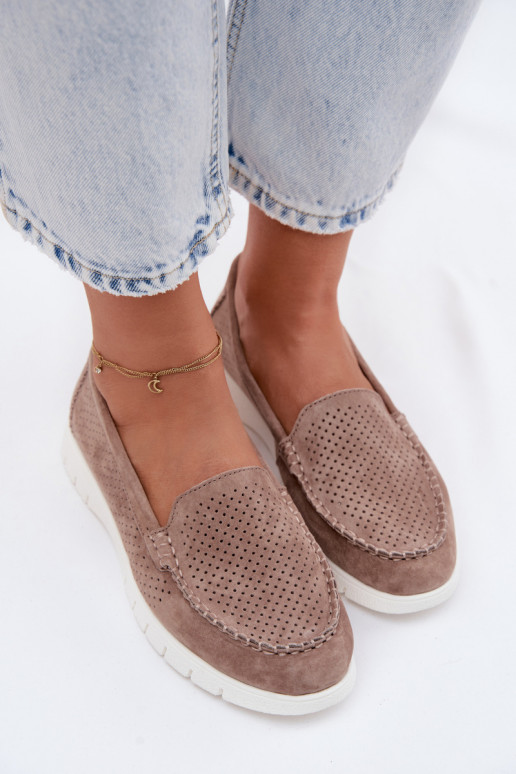 Mokassins für DamenErmöglichtturalnego aus INildlederu Vinceza 95360 Beige