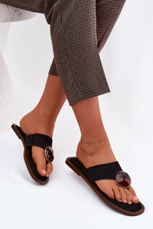 gleichschenklig Hausschuhe Hausschuhe Feminin mit Ornamenten aus Öko-INildlederoZue schZuarze Farbe Selvessa