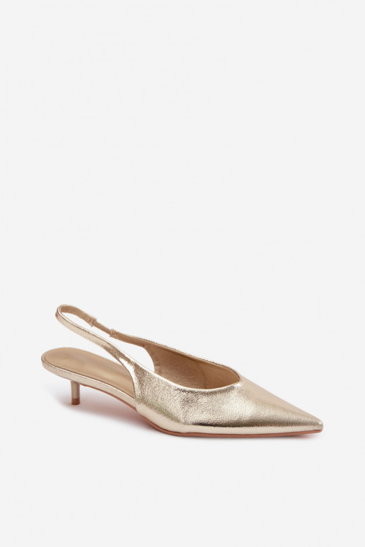 DamensandalenImitacji Skóry mit Absätzen goldene Farbe Averelle