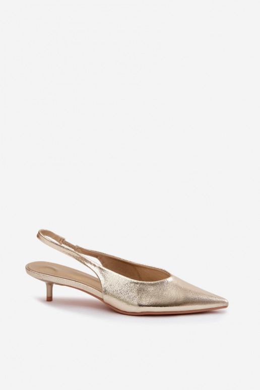 DamensandalenImitacji Skóry mit Absätzen goldene Farbe Averelle