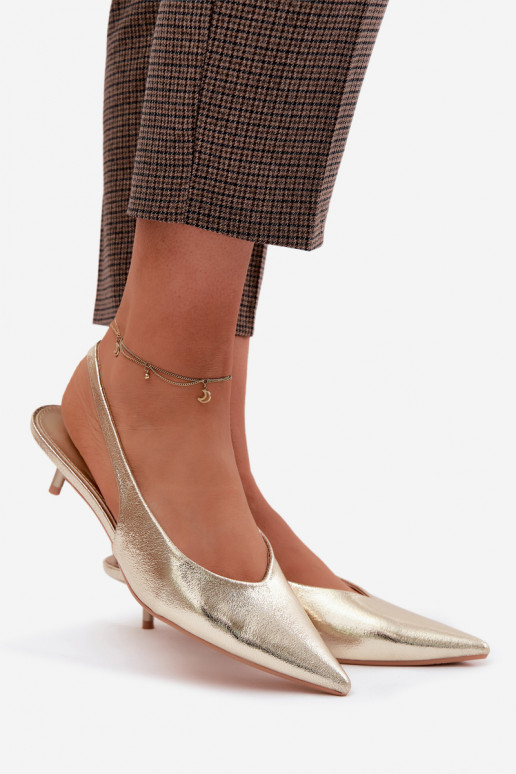 DamensandalenImitacji Skóry mit Absätzen goldene Farbe Averelle