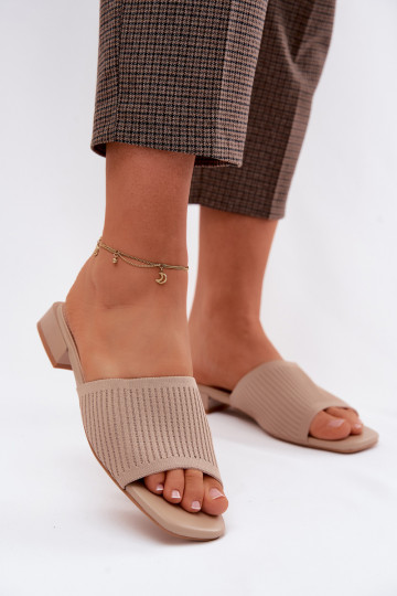 Beige Damenschuhe mit breiten Absätzen Belissea 2