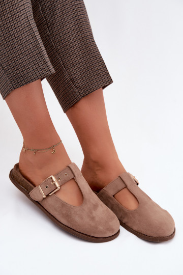 Damenhausschuhe MuleImitacji aus INildlederu Beige Melvia