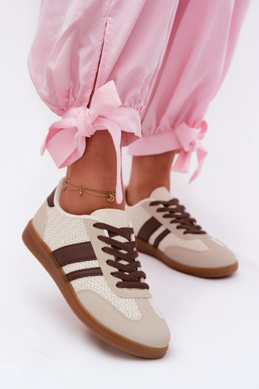 Sneakers Stilvollllschuhe Feminin Mit Zopf braune Farbe Selvelin