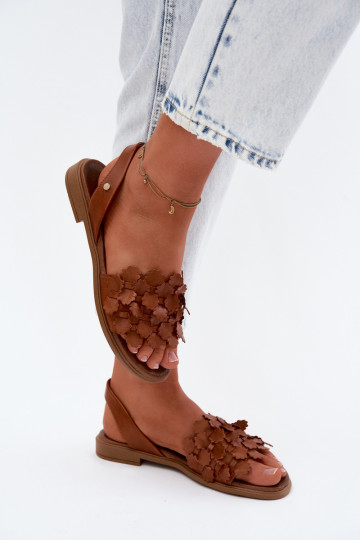 Damen-Sandalen mit breiten Absätzen Zazoo 40468 in Braun
