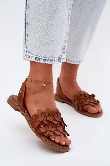 Damen-Sandalen mit breiten Absätzen Zazoo 40468 in Braun 2