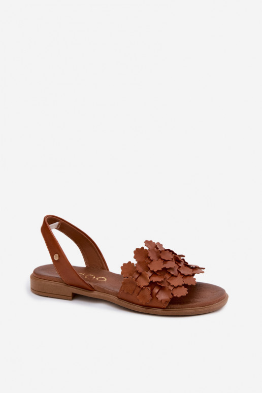Damen-Sandalen mit breiten Absätzen Zazoo 40468 in Braun