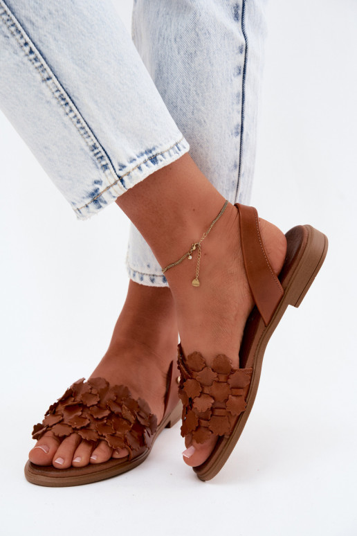 Damen-Sandalen mit breiten Absätzen Zazoo 40468 in Braun
