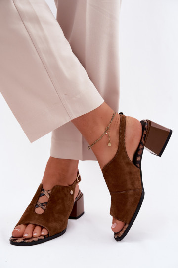 SandalenErmöglichtturalnego aus INildlederu mit Absätzen Es mussciejka K7521-14 braune Farbe 2