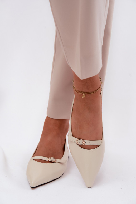 Damensandalen mit breiten Absätzen Es mussciejka K7449-22 elfenbeinfarbe