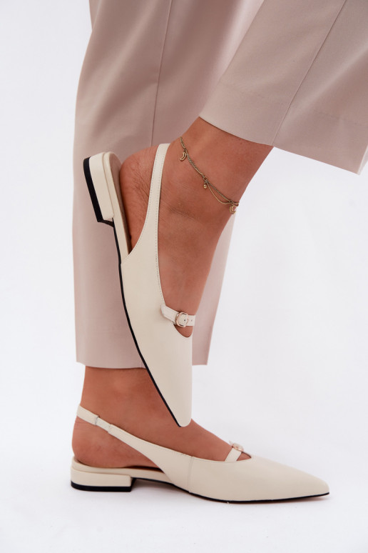 Damensandalen mit breiten Absätzen Es mussciejka K7449-22 elfenbeinfarbe