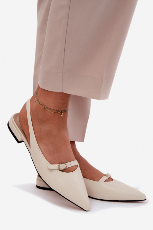 Damensandalen mit breiten Absätzen Es mussciejka K7449-22 elfenbeinfarbe