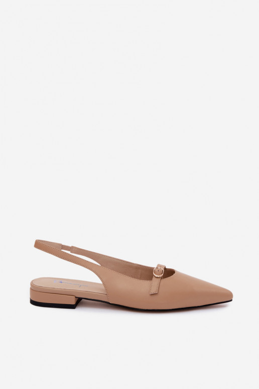 Damensandalen mit breiten Absätzen Es mussciejka K7449-04 Beige