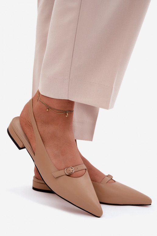 Damensandalen mit breiten Absätzen Es mussciejka K7449-04 Beige