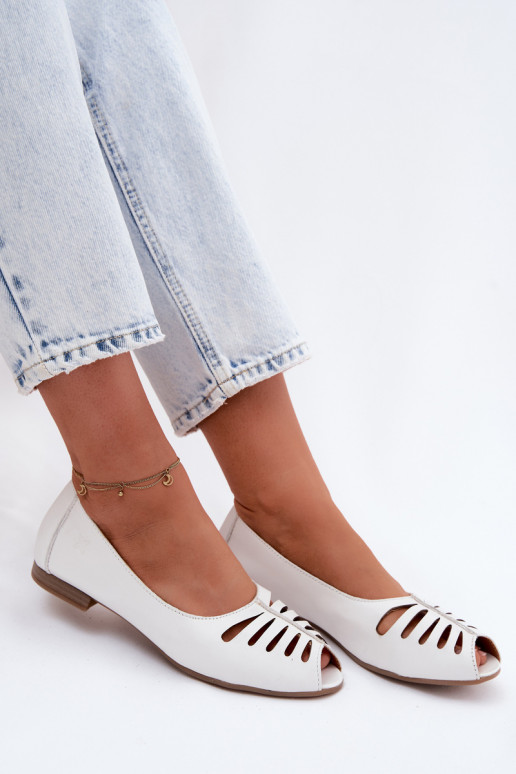 Durchbrochene BallerinasErmöglichtturalnej Skóry Es mussciejka P7541-11 Zueiße Farbe