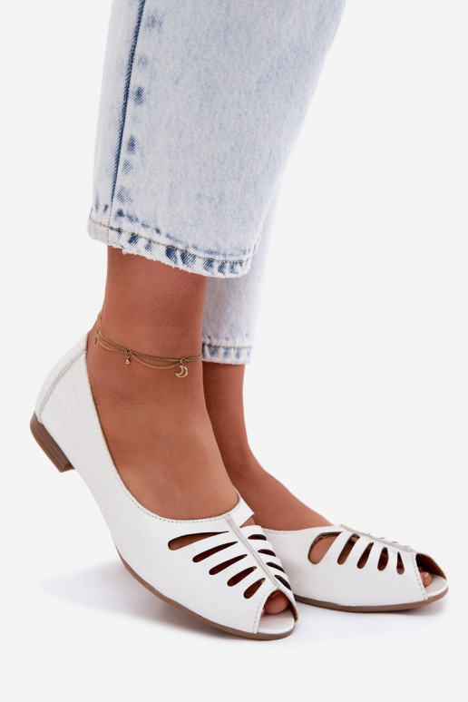 Durchbrochene BallerinasErmöglichtturalnej Skóry Es mussciejka P7541-11 Zueiße Farbe