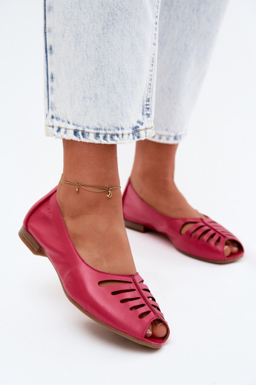 Durchbrochene BallerinasErmöglichtturalnej Skóry Es mussciejka P7541-15 pinke Farbe