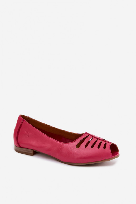 Löcher ballerinas aus Kunstleder Tai turiciejka P7541-15 rosa