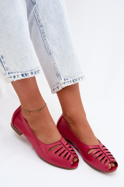 Durchbrochene BallerinasErmöglichtturalnej Skóry Es mussciejka P7541-15 pinke Farbe